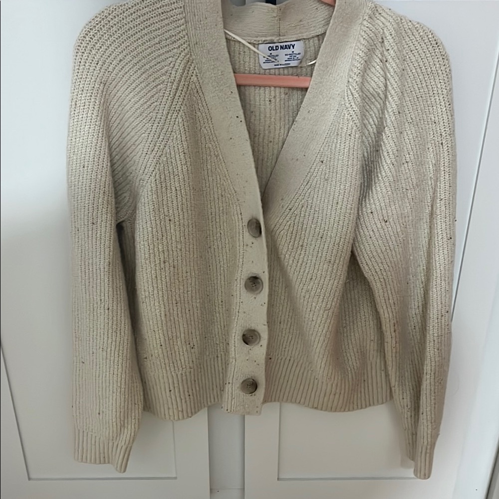 Old Navy Women's Cream Cardigan Sweater